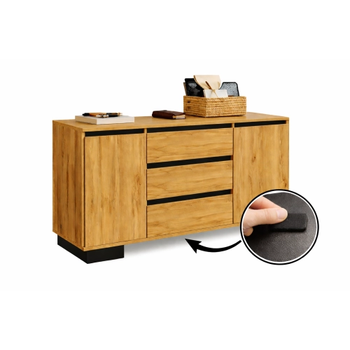 Komoda 2D3S DC ALFA Komoda z Szufladami do Salonu, Sypialni 145 cm Dąb Wotan